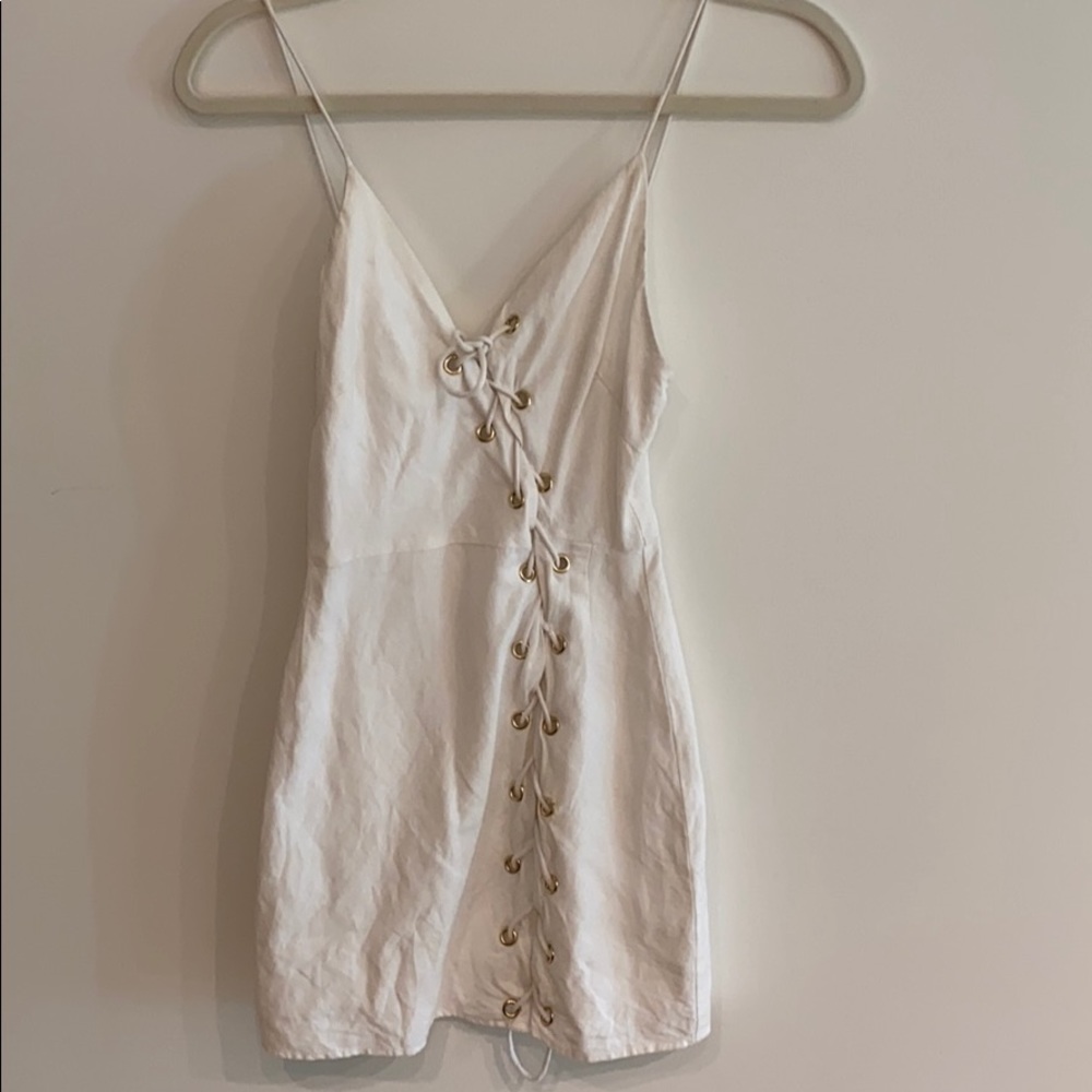 White By the Way lace up dress